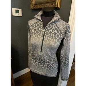 Nike Pro Womens 1/4 zip Workout Top Dri Fit Stretch Gray athletic wear sz PS